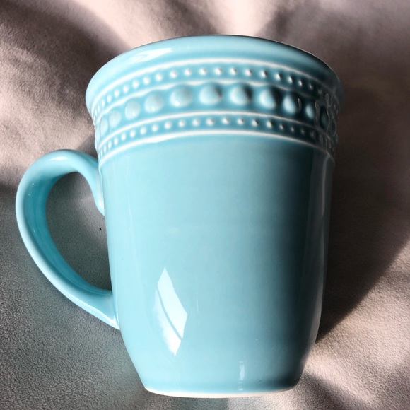 Matceramica set of three (3) aqua beaded mugs - Picture 6 of 7